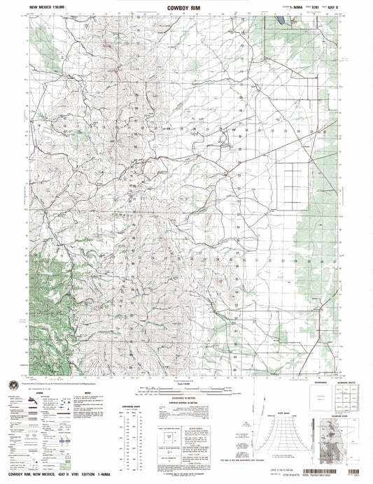 Cowboy Rim New Mexico Military 1:50,000 Map
