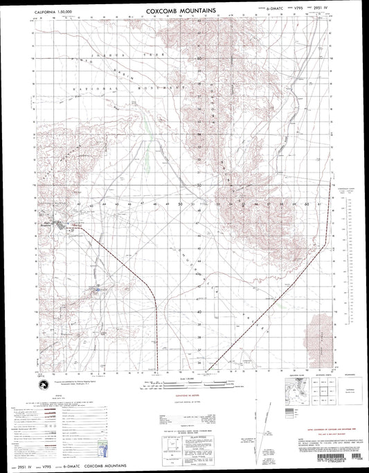 Coxcomb Mountains California Military 1:50,000 Map