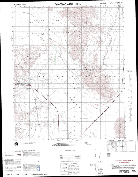 Coxcomb Mountains California Military 1:50,000 Map – MyTopo Map Store