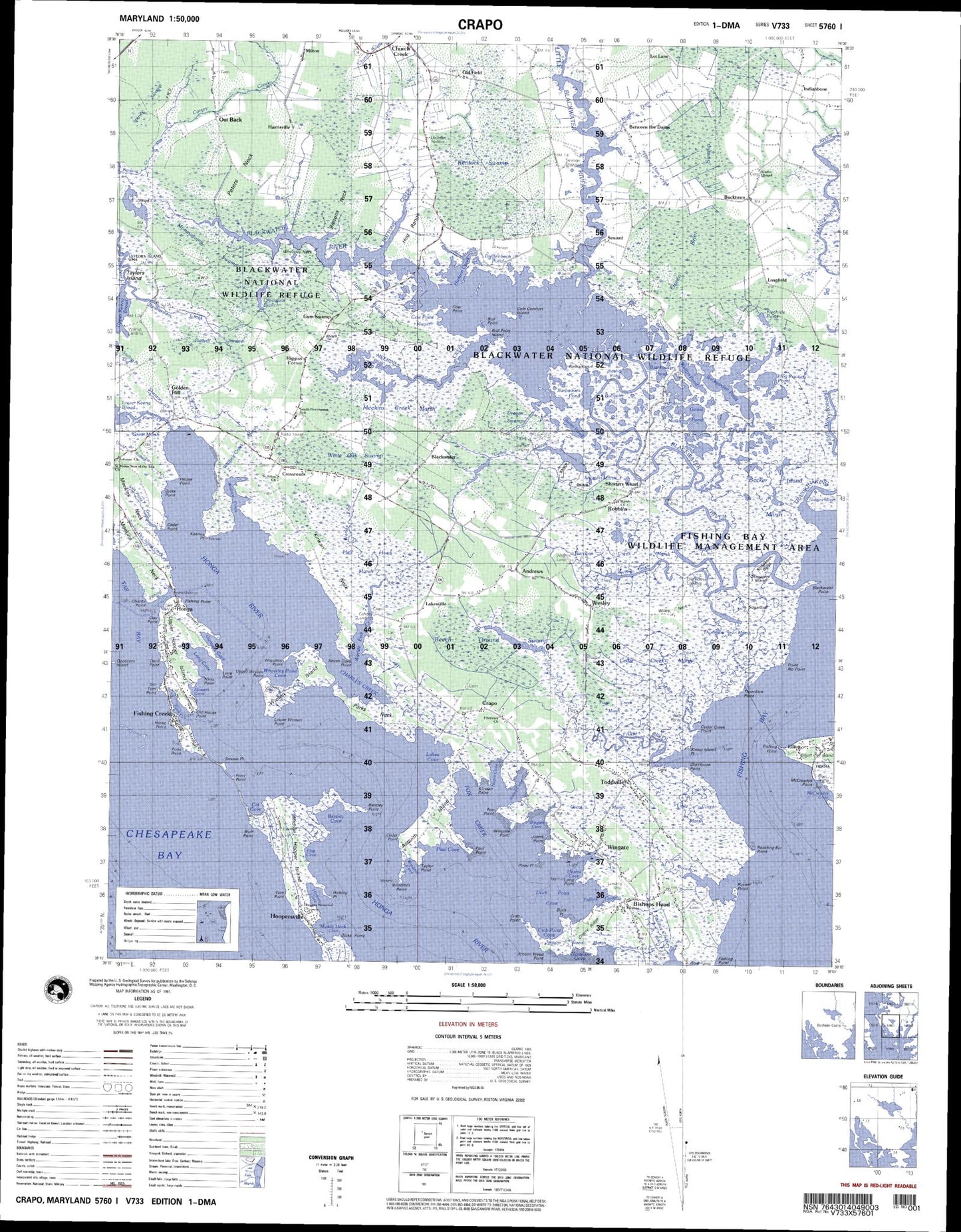 Crapo Maryland Military 1:50,000 Map