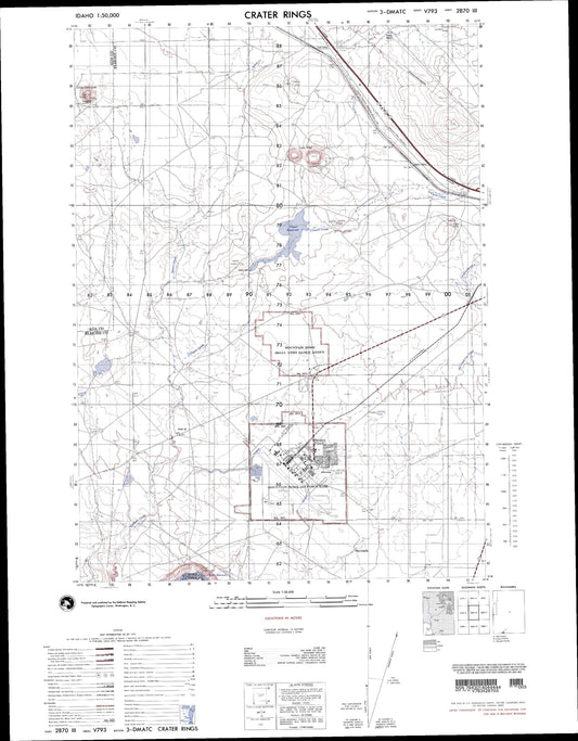 Crater Rings Idaho Military 1:50,000 Map