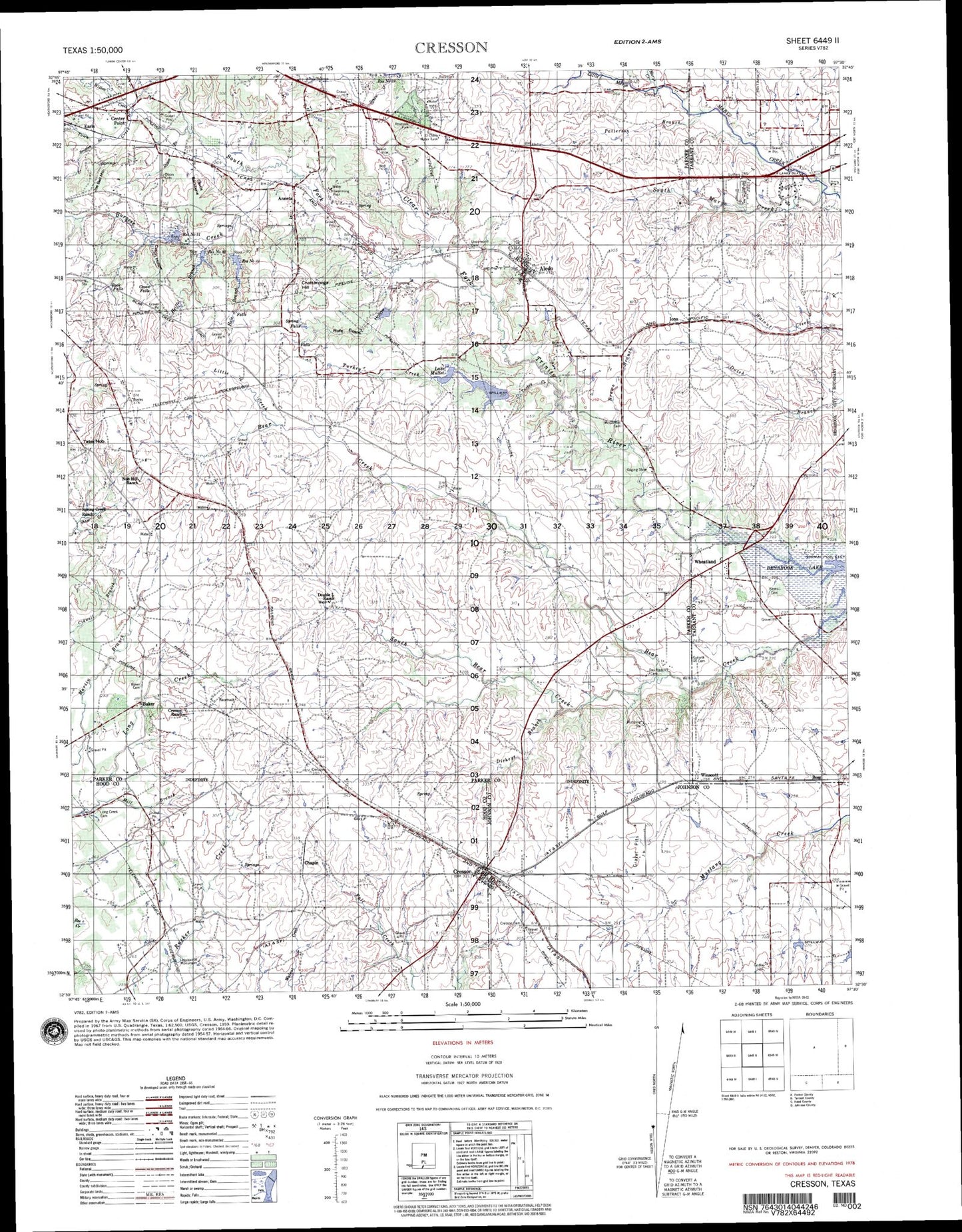 Cresson Texas Military 1:50,000 Map