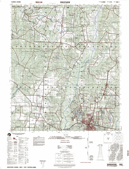 Crestview Florida Military 1:50,000 Map