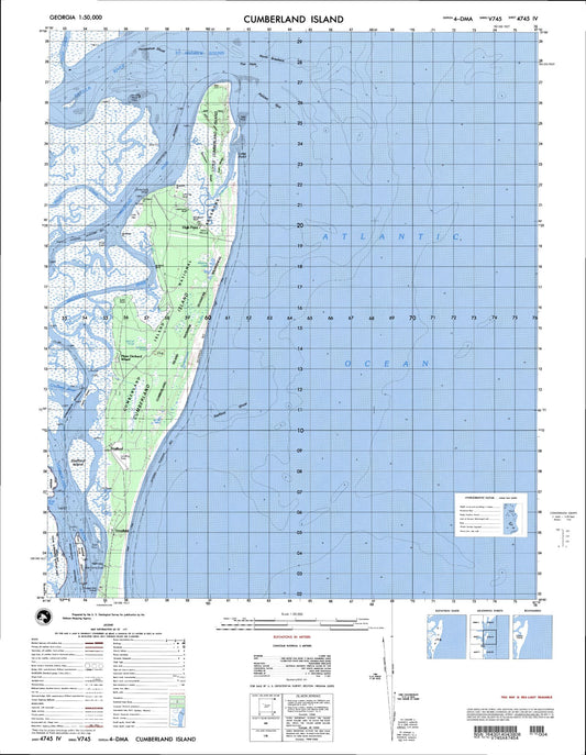 Cumberland Island Georgia Military 1:50,000 Map