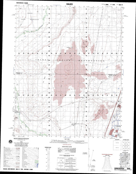 Dalies New Mexico Military 1:50,000 Map