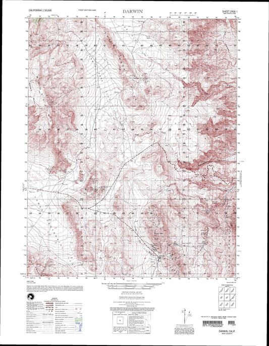 Darwin California Military 1:50,000 Map