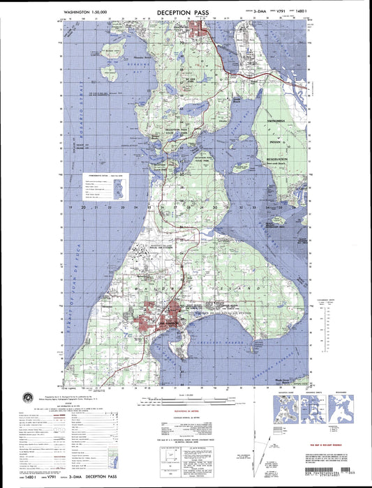 Deception Pass Washington Military 1:50,000 Map