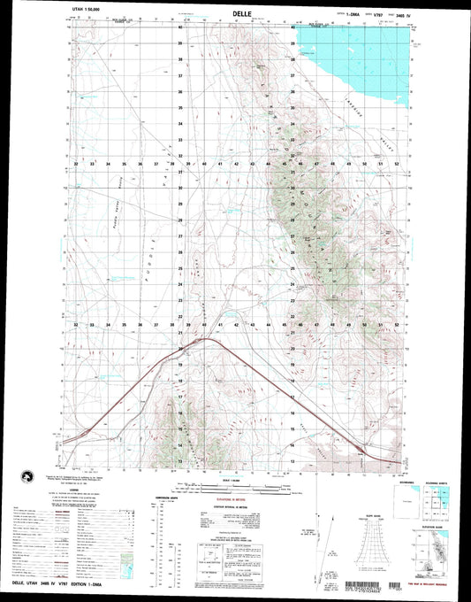 Delle Utah Military 1:50,000 Map