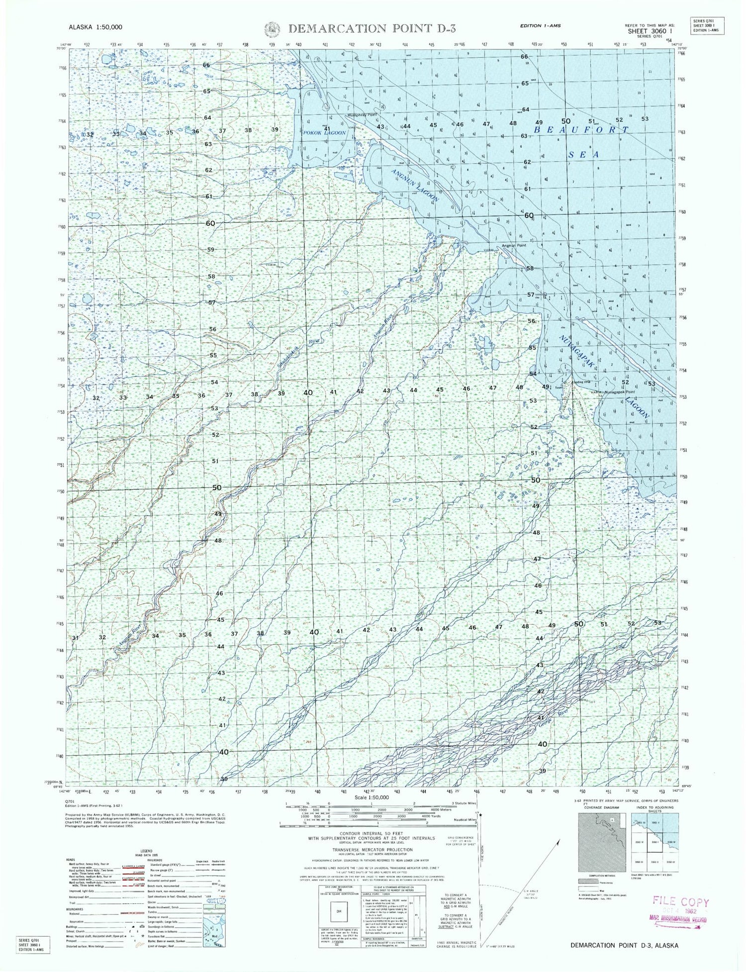 Demarcation Point D-3 Alaska Military 1:50,000 Map