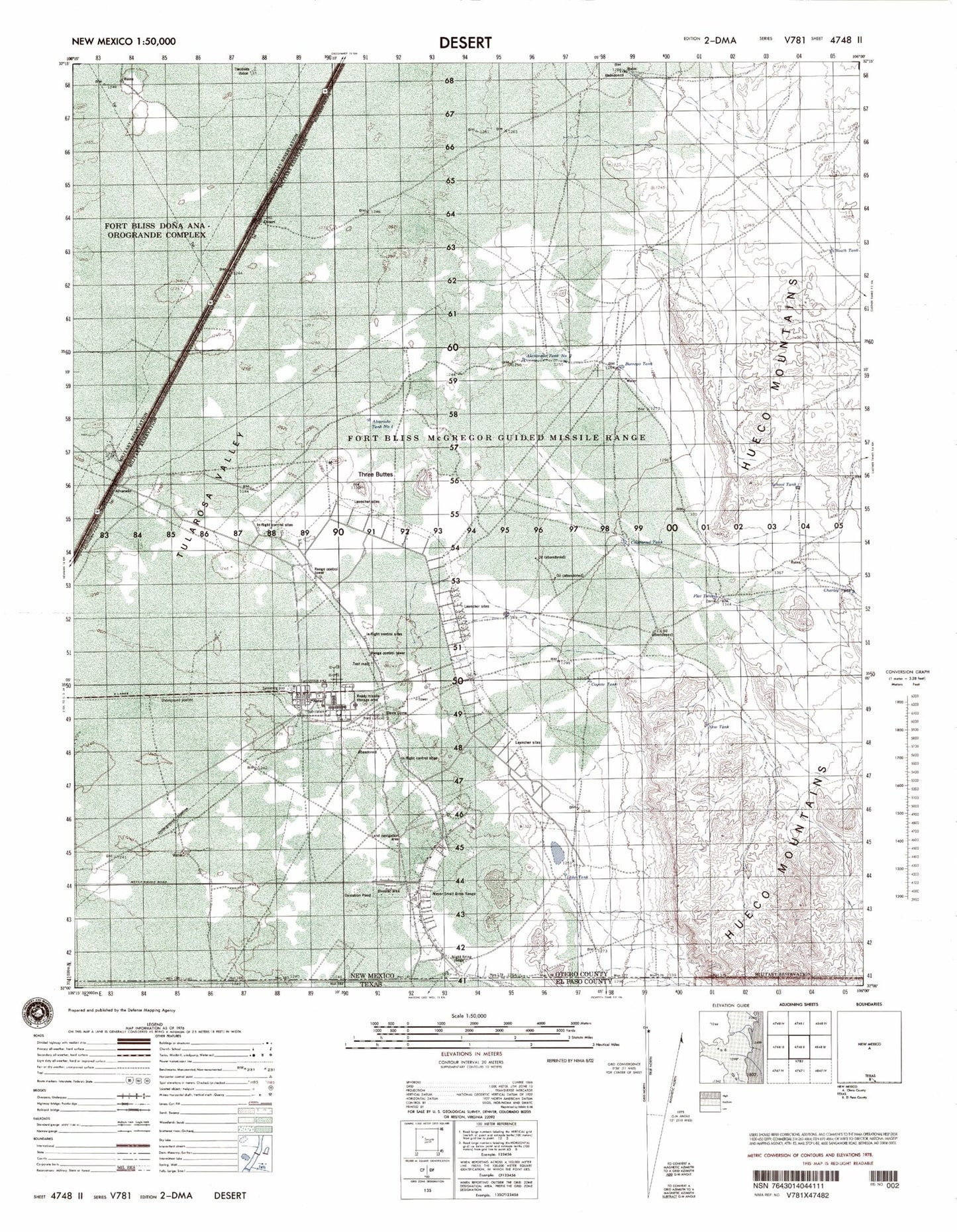 Desert New Mexico Military 1:50,000 Map