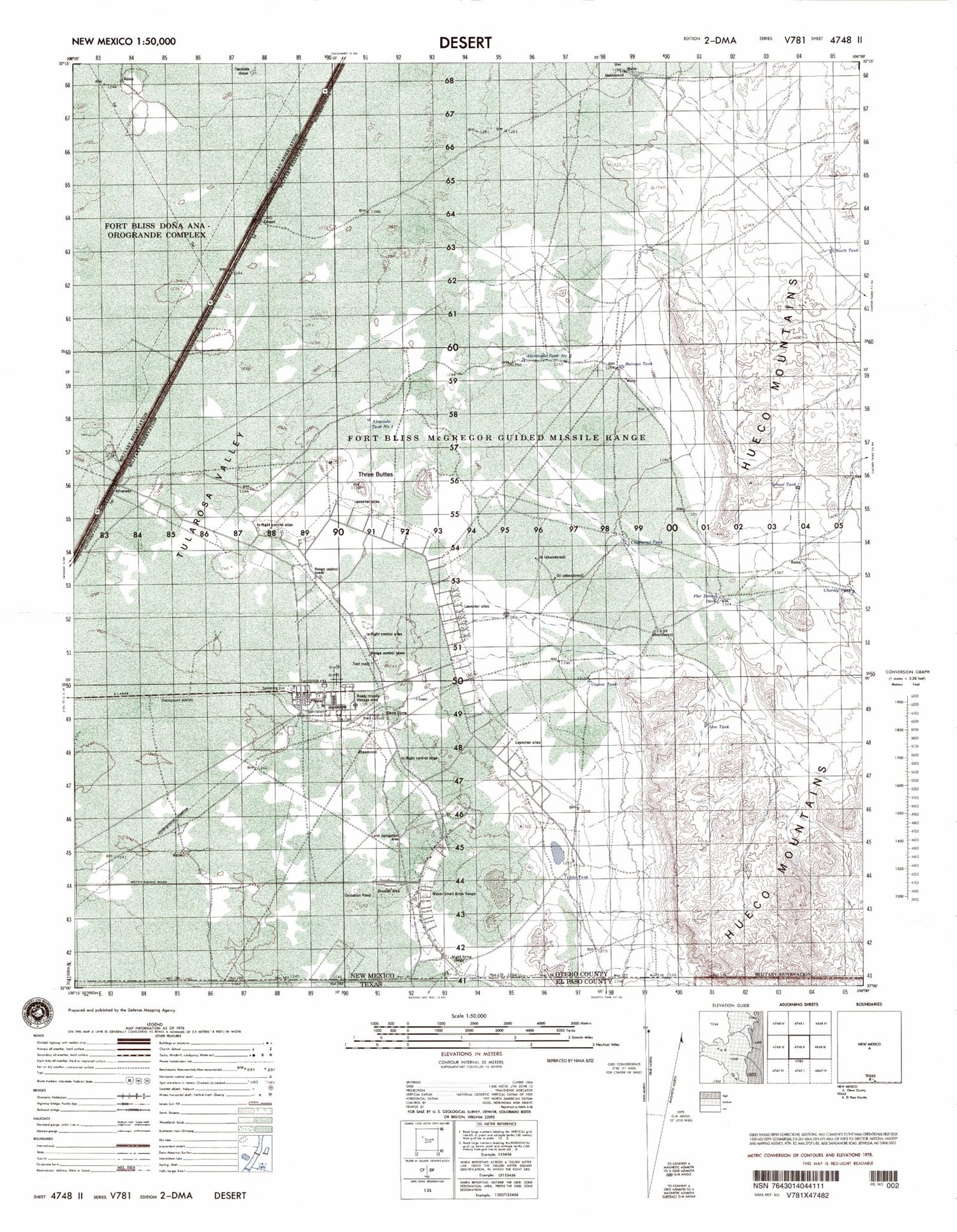 Desert New Mexico Military 1:50,000 Map