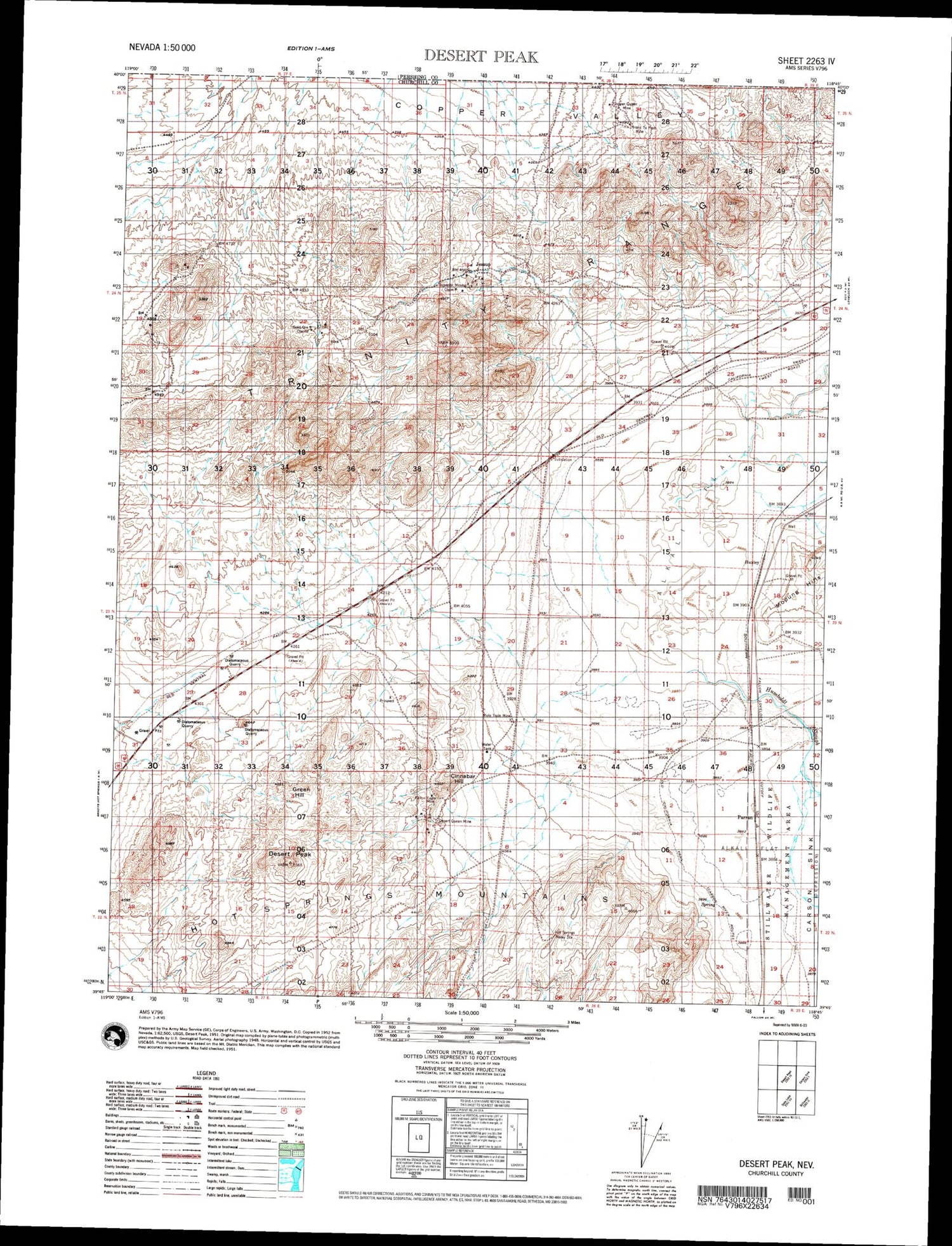 Desert Peak Nevada Military 1:50,000 Map