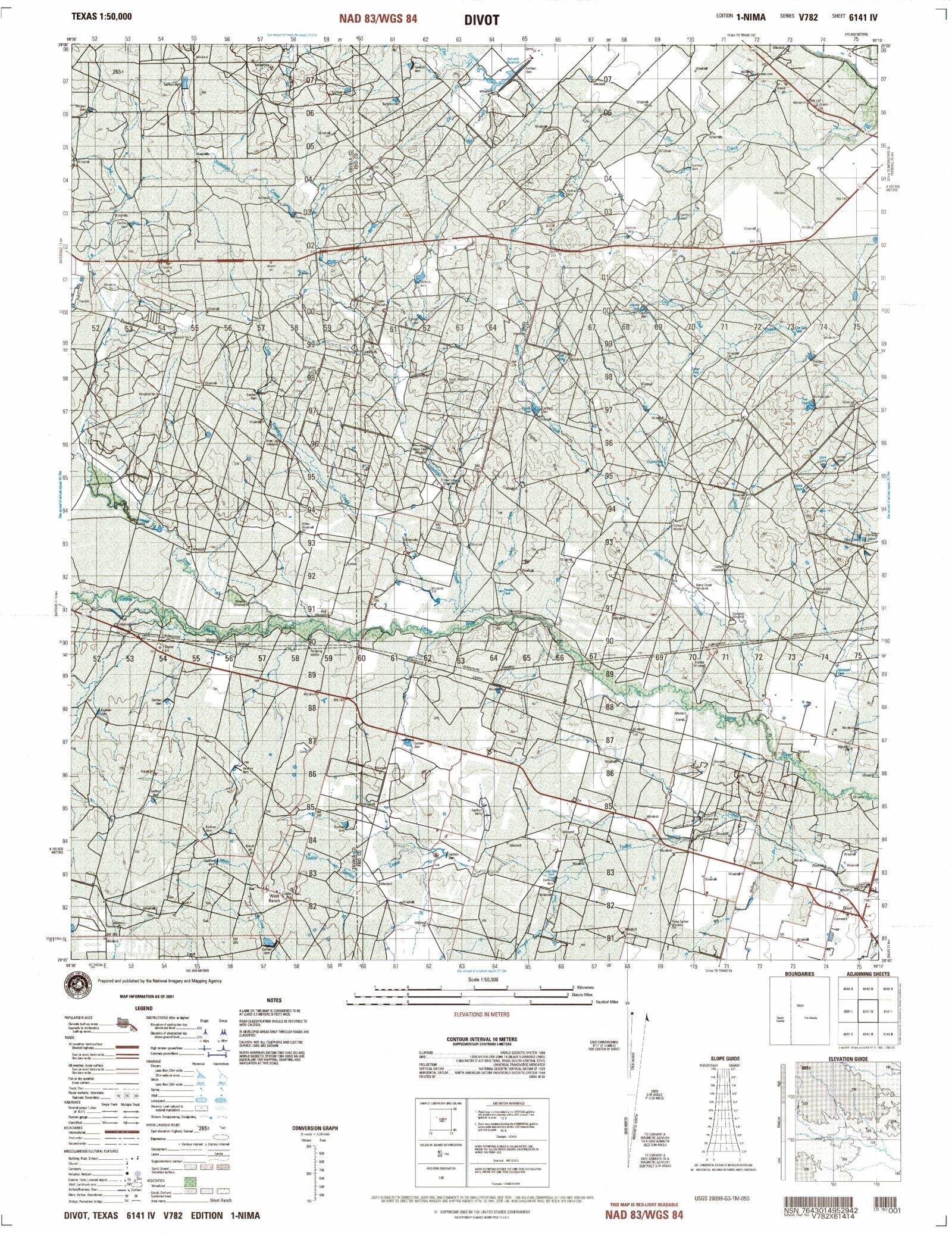 Divot Texas Military 1:50,000 Map – MyTopo Map Store