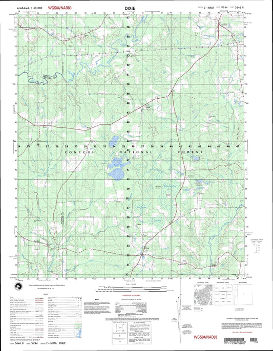 Dixie Alabama Military 1:50,000 Map