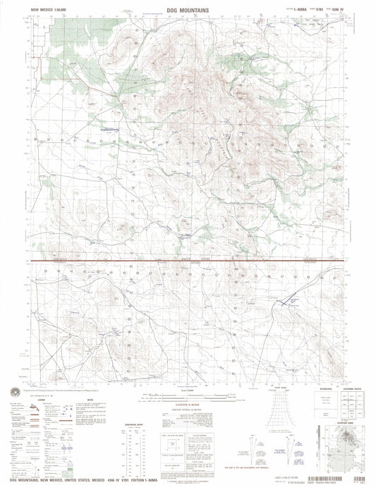 Dog Mountains New Mexico Military 1:50,000 Map