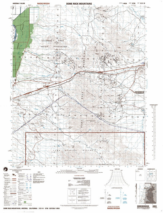 Dome Rock Mountains California Military 1:50,000 Map