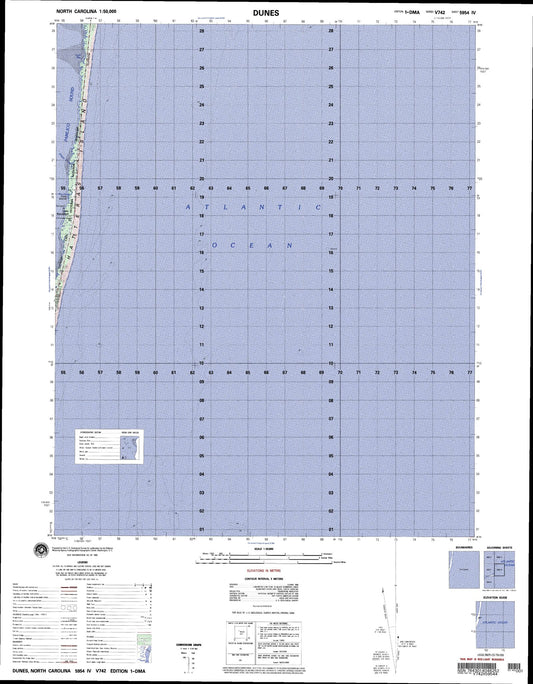 Dunes North Carolina Military 1:50,000 Map