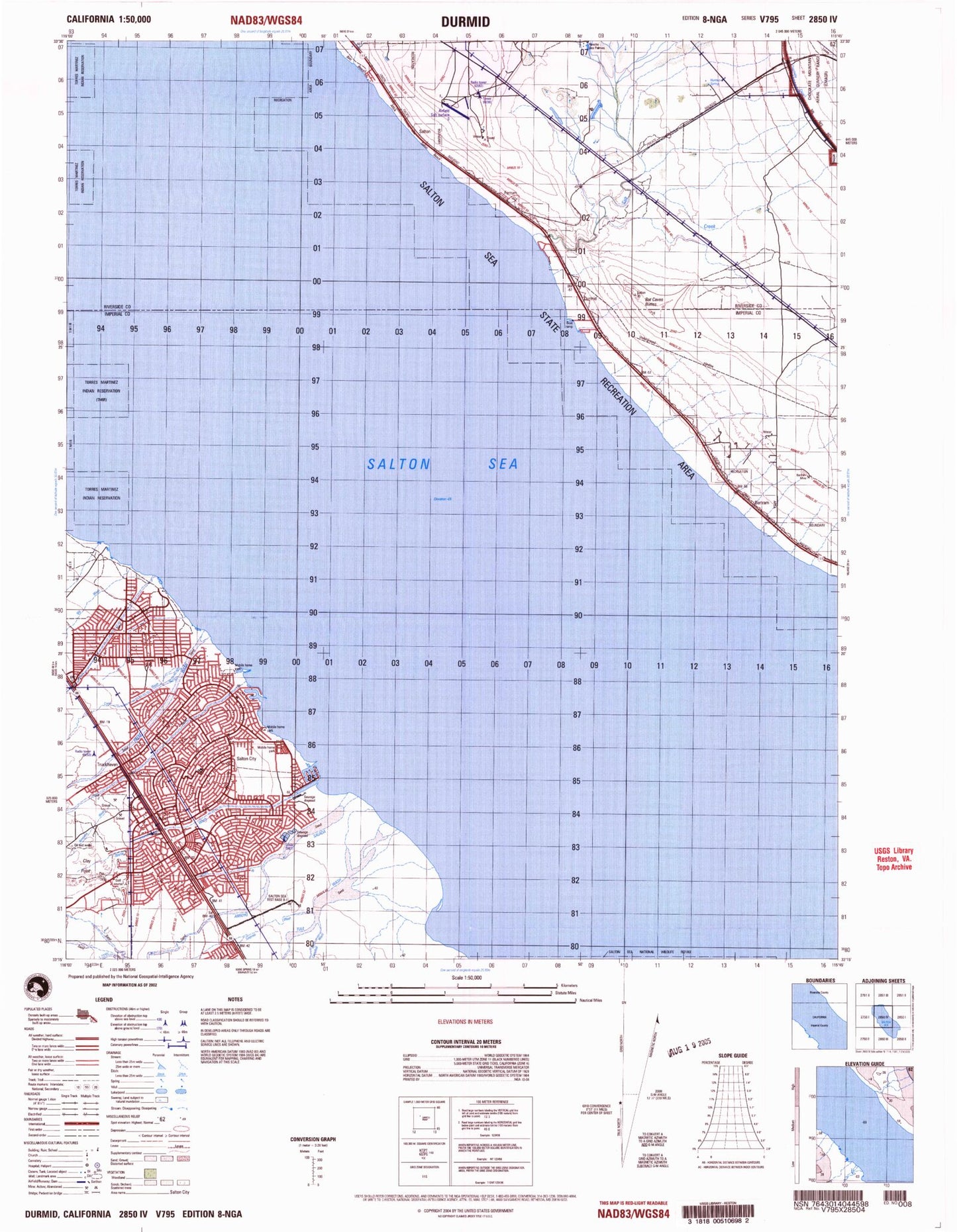 Durmid California Military 1:50,000 Map