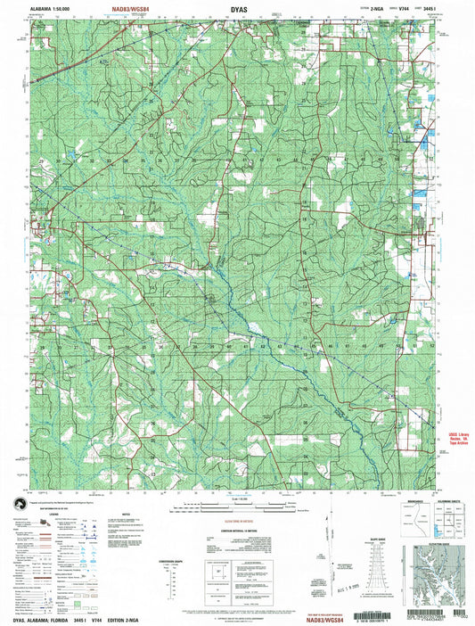 Dyas Alabama Military 1:50,000 Map