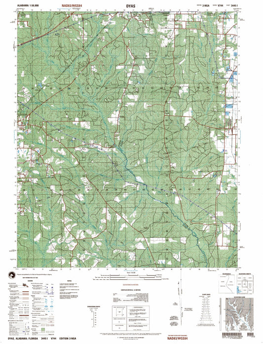 Dyas Florida Military 1:50,000 Map