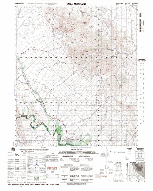 Eagle Mountains Texas Military 1:50,000 Map