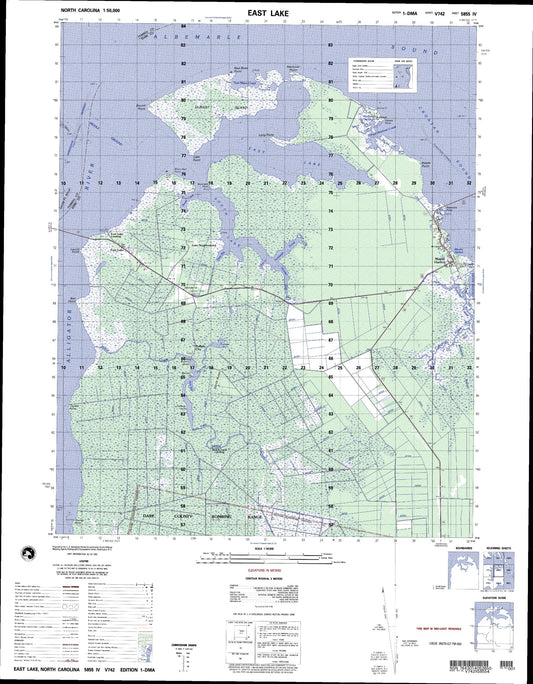 East Lake North Carolina Military 1:50,000 Map