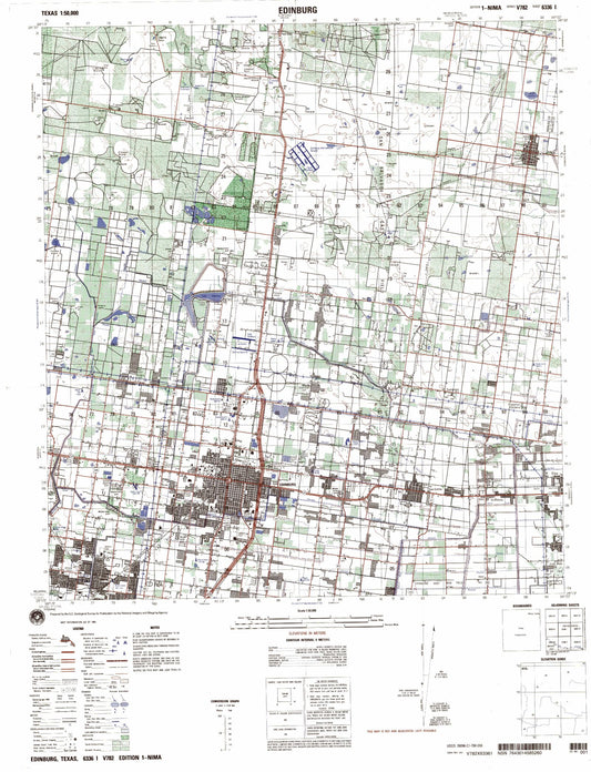 Edinburg Texas Military 1:50,000 Map