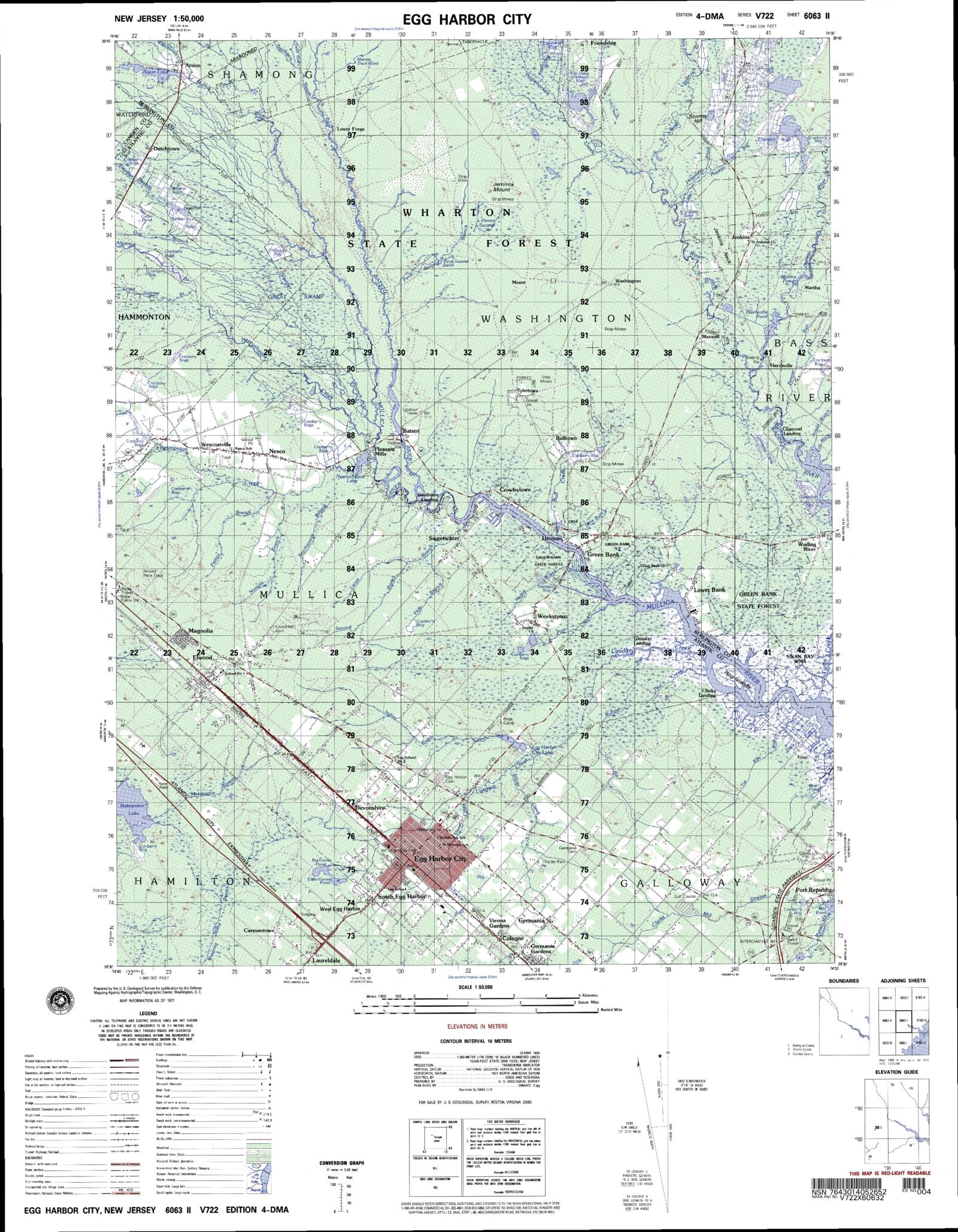 Egg Harbor City New Jersey Military 1:50,000 Map – MyTopo Map Store