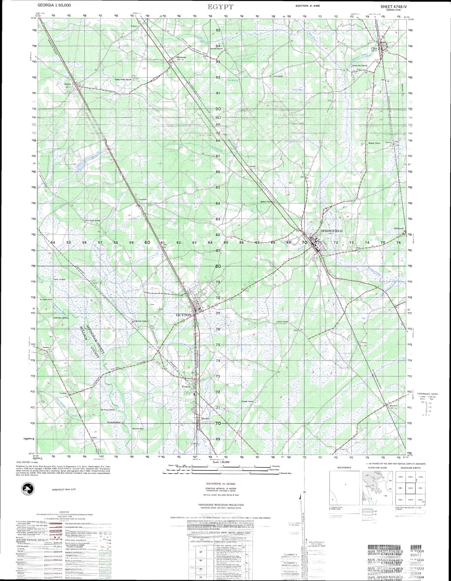 Egypt Georgia Military 1:50,000 Map