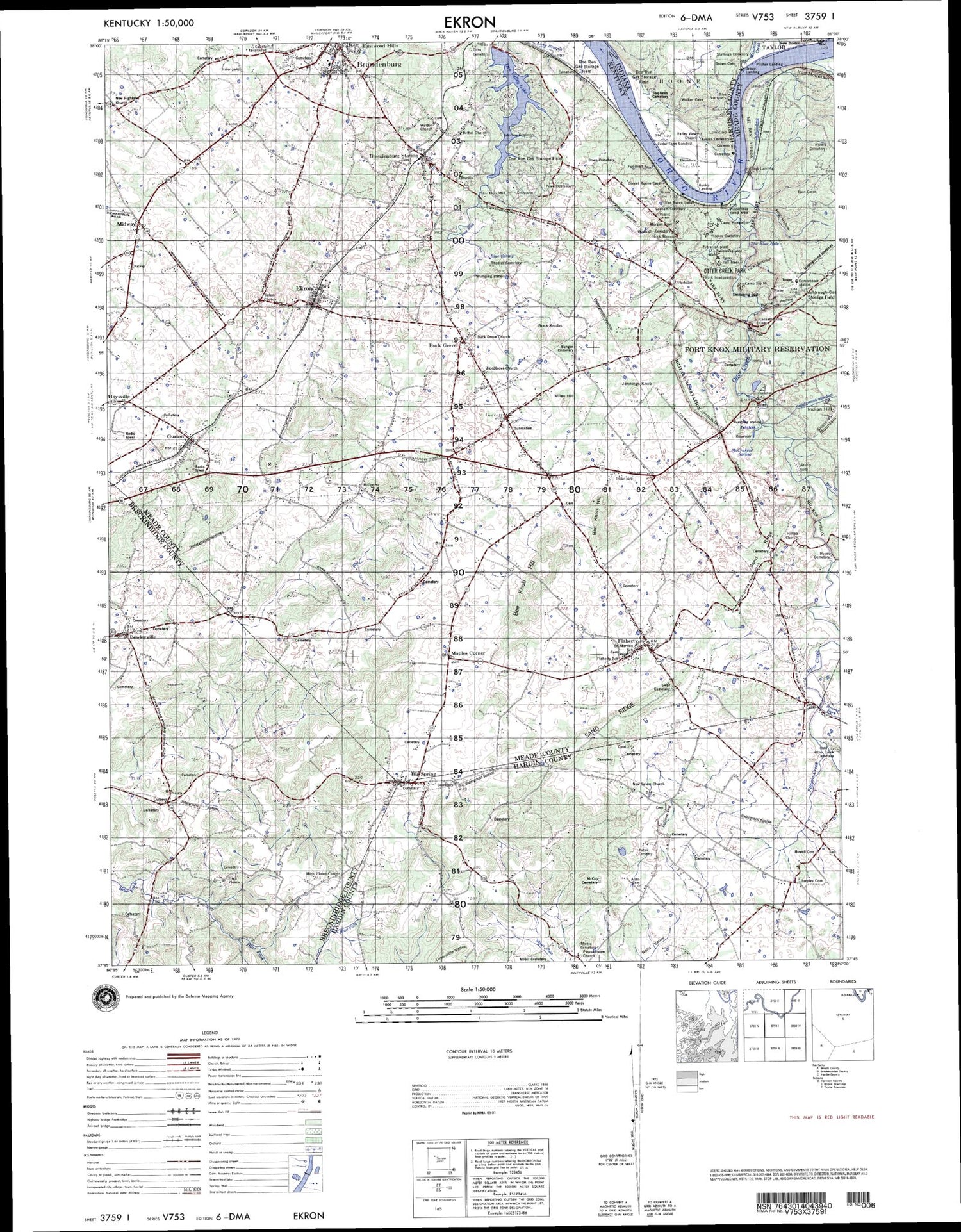 Ekron Kentucky Military 1:50,000 Map