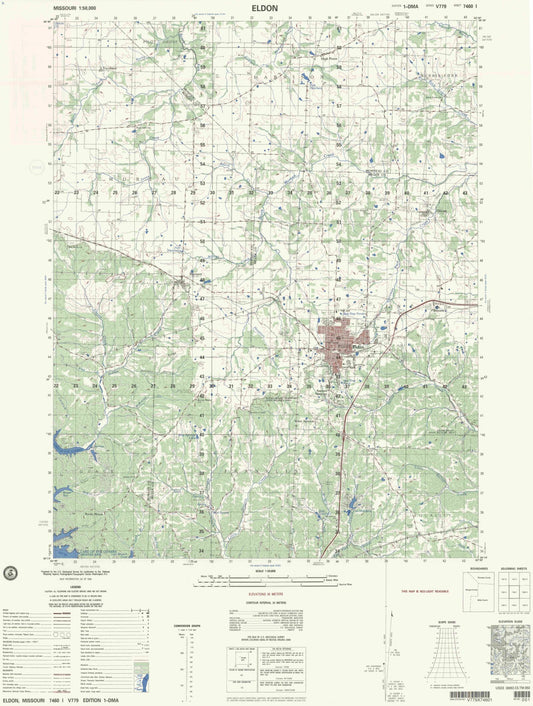 Eldon Missouri Military 1:50,000 Map