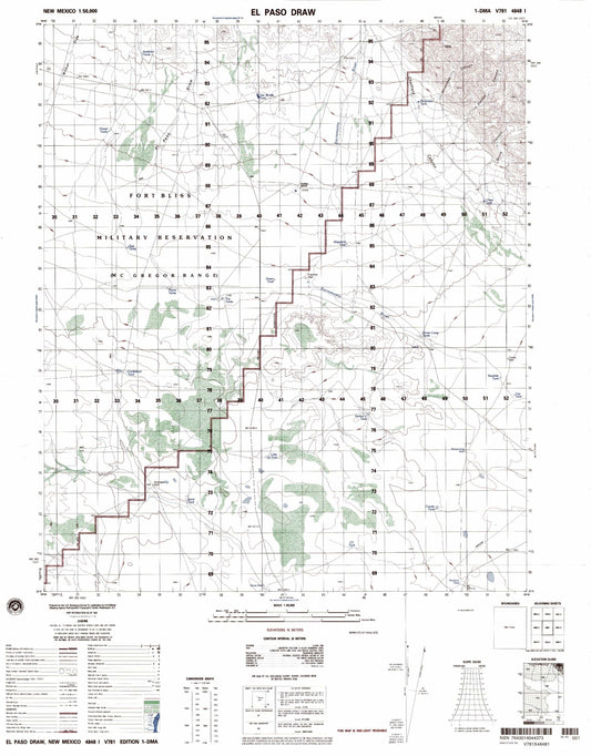 El Paso Draw New Mexico Military 1:50,000 Map