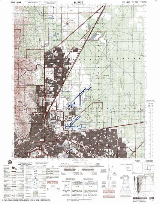 El Paso Texas Military 1:50,000 Map