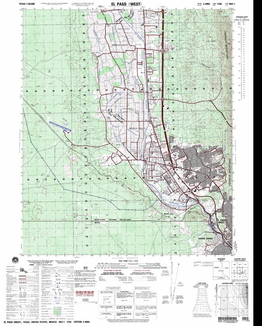 El Paso West Texas Military 1:50,000 Map