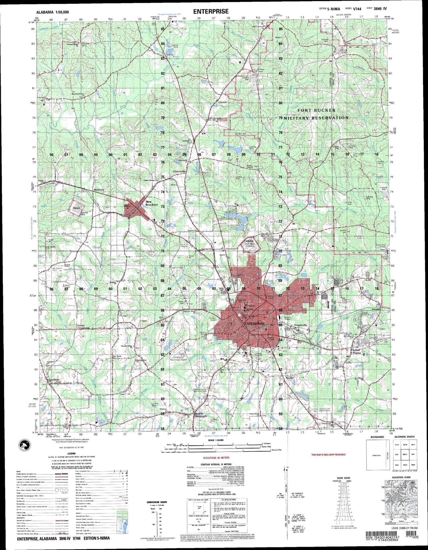 Enterprise Alabama Military 1:50,000 Map