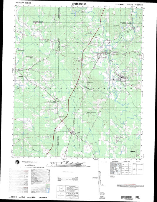 Enterprise Mississippi Military 1:50,000 Map