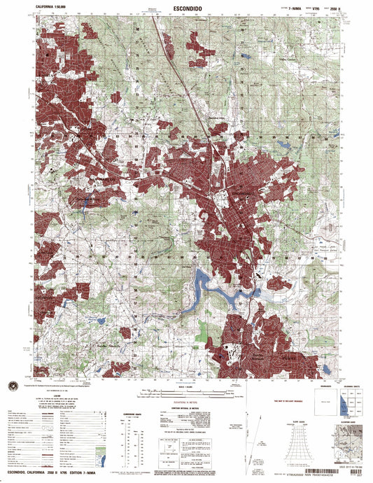 Escondido California Military 1:50,000 Map