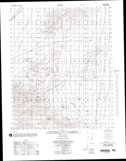 Essex California Military 1:50,000 Map