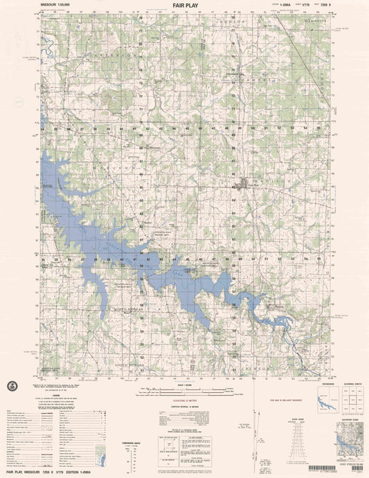 Fairplay Missouri Military 1:50,000 Map