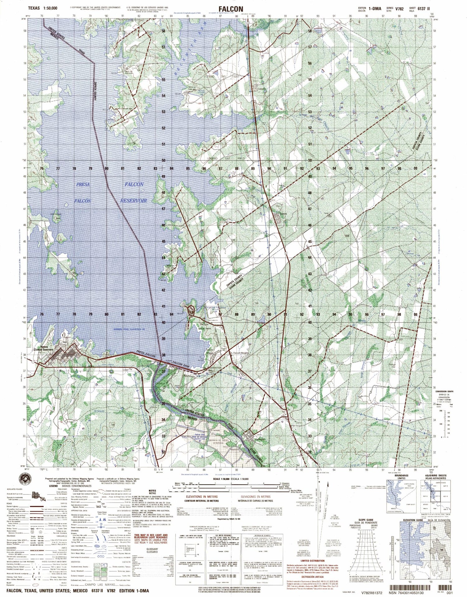 Falcon Texas Military 1:50,000 Map