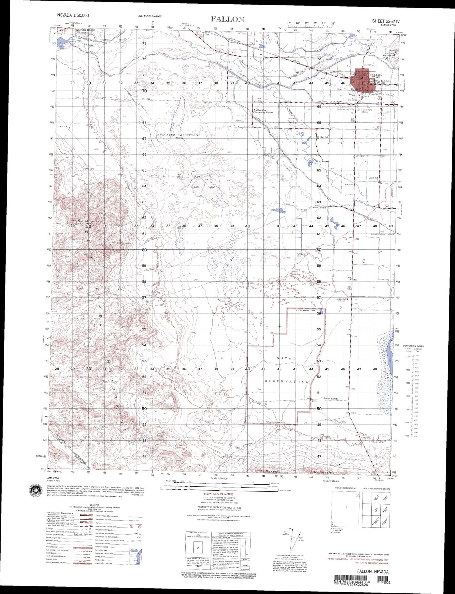 Fallon Nevada Military 1:50,000 Map