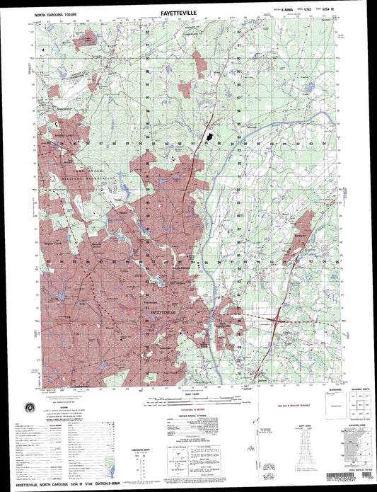 Fayetteville North Carolina Military 1:50,000 Map