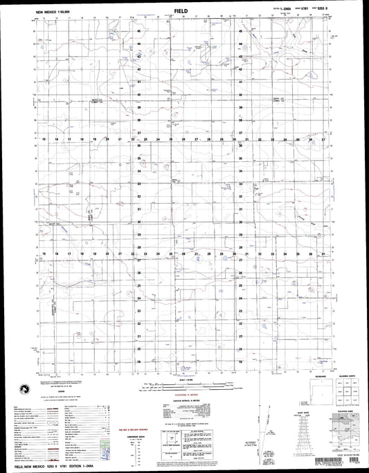 Field New Mexico Military 1:50,000 Map