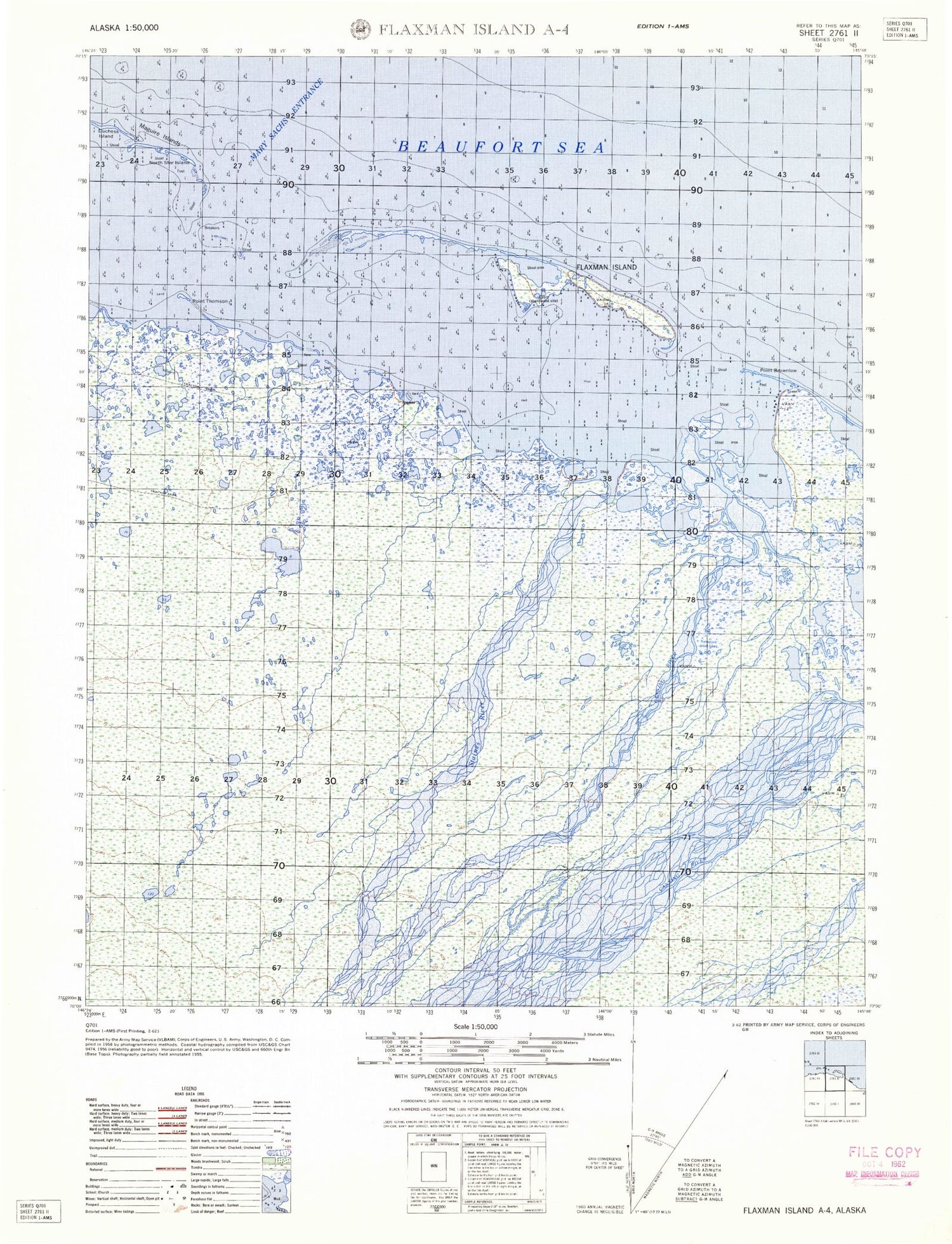 Flaxman Island A-4 Alaska Military 1:50,000 Map