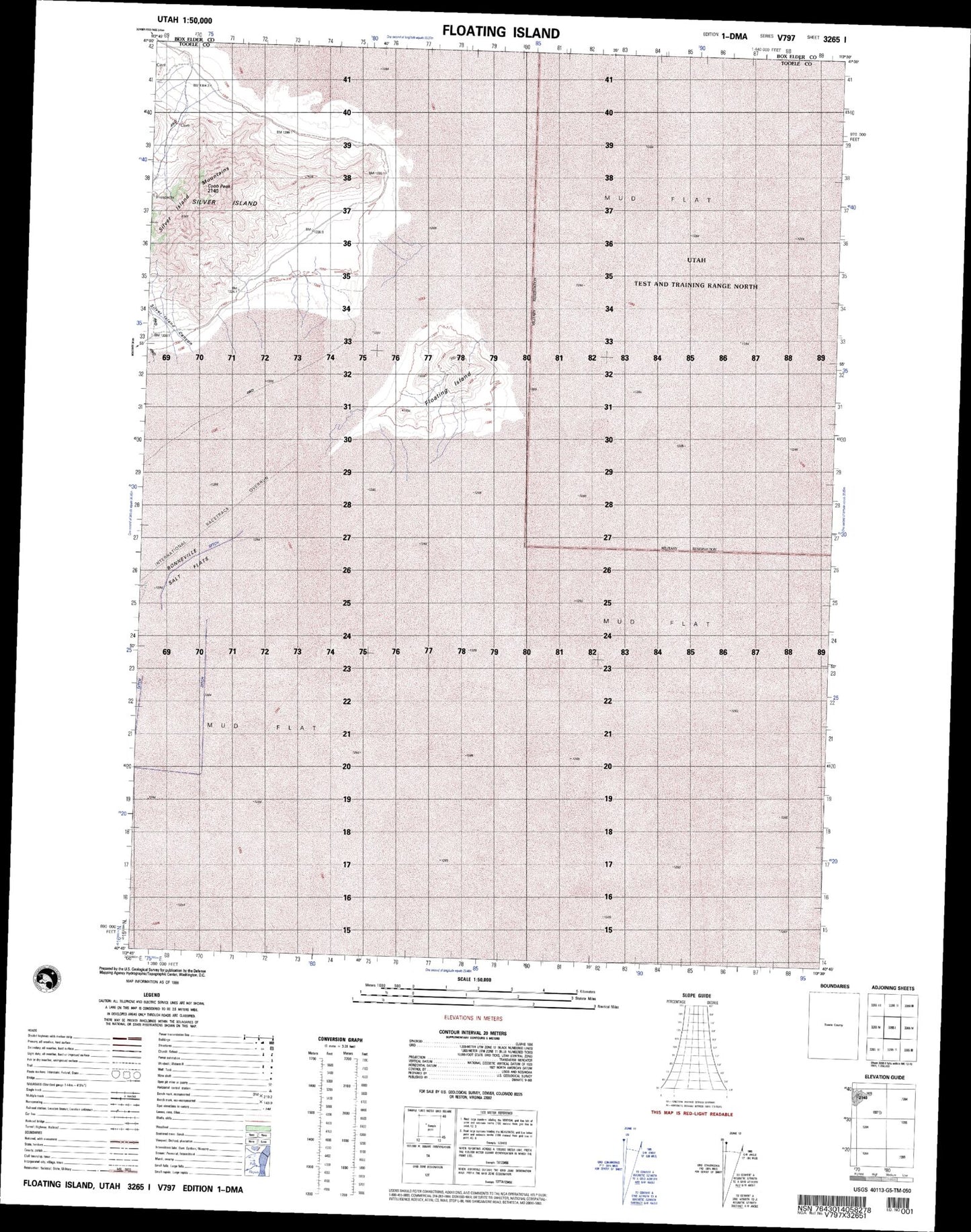 Floating Island Utah Military 1:50,000 Map