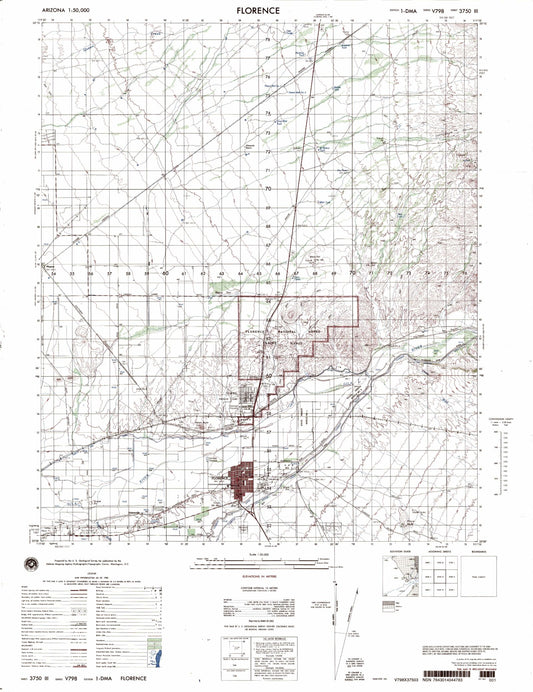 Florence Arizona Military 1:50,000 Map