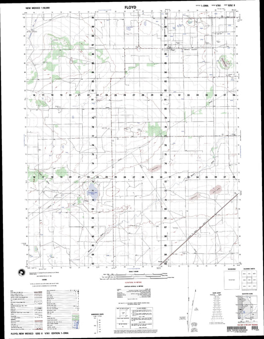 Floyd New Mexico Military 1:50,000 Map