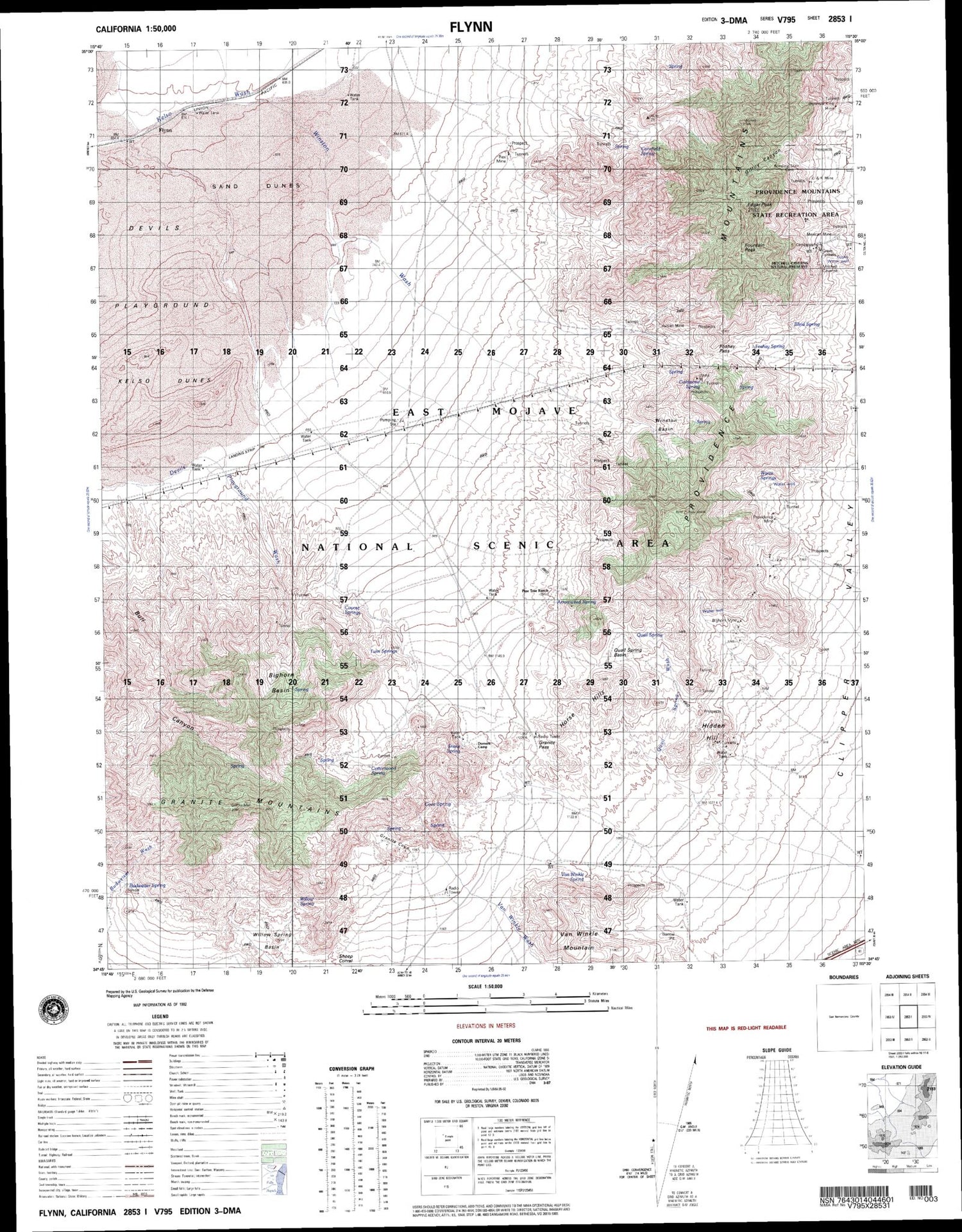 Flynn California Military 1:50,000 Map