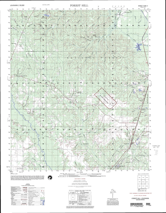 Forest Hill Louisiana Military 1:50,000 Map