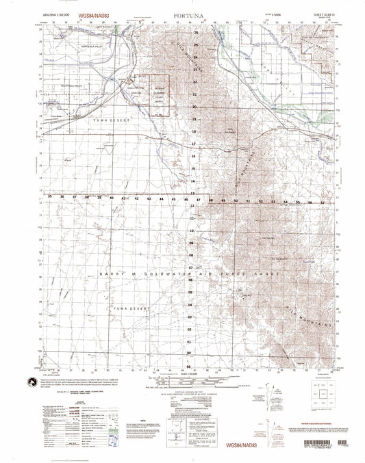 Fortuna Arizona Military 1:50,000 Map